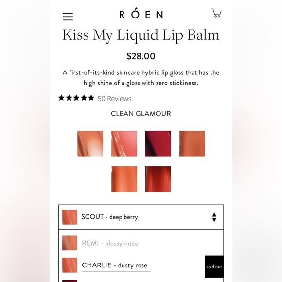 Roen Kiss My Liquid Lip Balm in Charlie - Picture 12 of 12